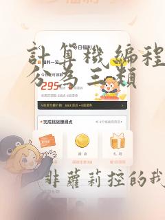 计算机编程语言分为三类