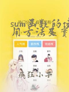 sum函数的使用方法及实例