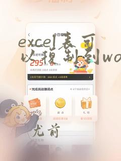 excel表可以复制到word