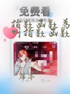 指数函数为什么叫指数函数