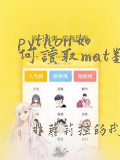 python如何读取mat数据