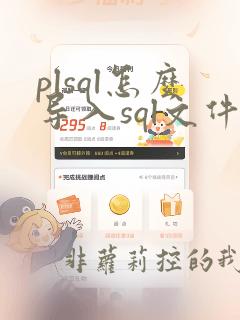plsql怎么导入sql文件
