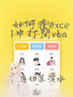 如何在excel中打开vba