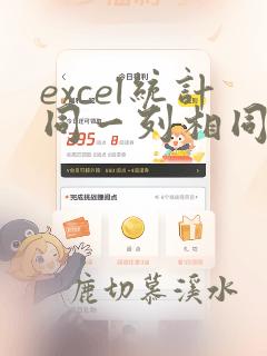excel统计同一列相同的个数