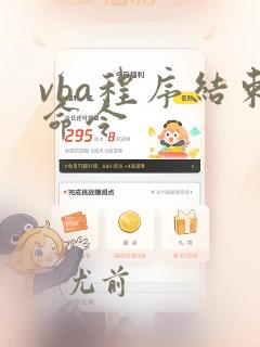 vba程序结束命令