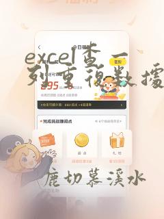 excel查一列重复数据