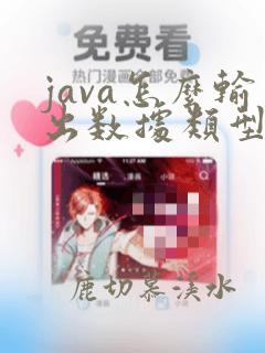 java怎么输出数据类型