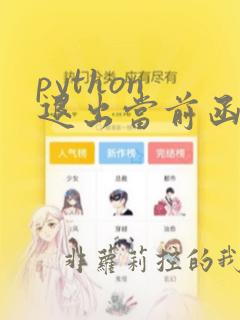 python 退出当前函数