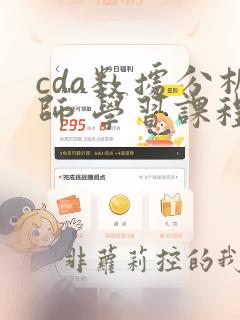 cda数据分析师 学习课程