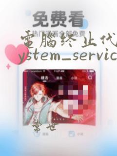 电脑终止代码system_service_exception