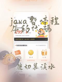 java暂停程序的代码