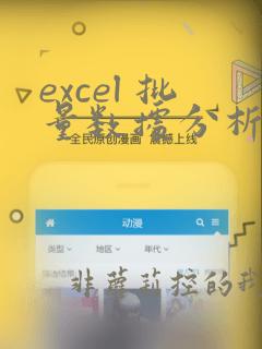 excel 批量数据分析