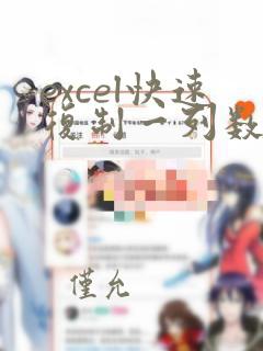 excel快速复制一列数据