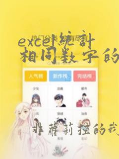 excel统计相同数字的个数