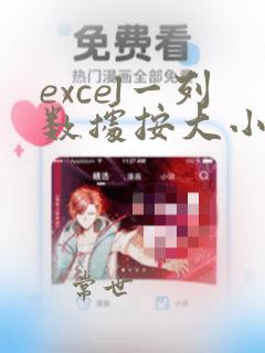 excel一列数据按大小排序