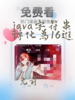 java字符串转化为16进制