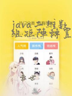 java二维数组矩阵转置