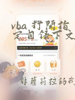 vba 打开指定目录下文件