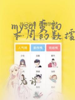 mysql查询本周的数据