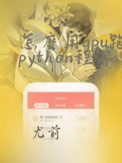 怎么用gpu跑python程序