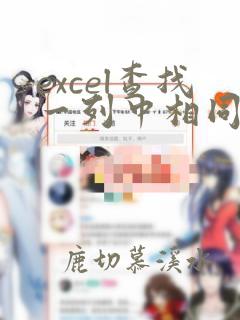 excel查找一列中相同的数据