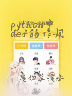 python中def的作用