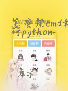怎么用cmd执行python