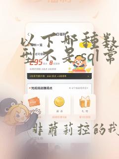 以下哪种数据类型不是sql常用的