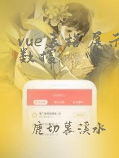 vue表格展示数据