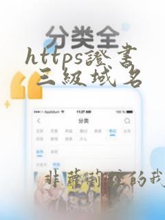 https证书 三级域名