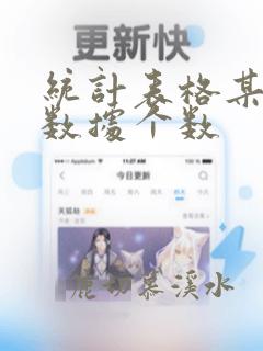 统计表格某一列数据个数