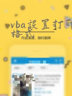 vba设置打印格式
