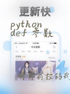 python def 参数