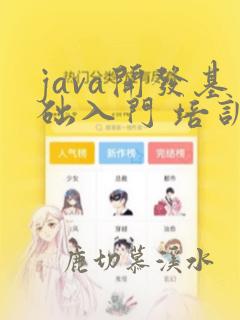 java开发基础入门 培训班