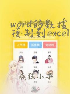 word的数据复制到excel