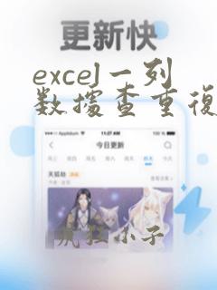 excel一列数据查重复