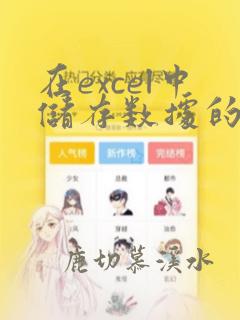 在excel中储存数据的基本单位