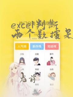 excel判断两个数据是否一致的函数