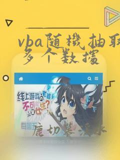 vba随机抽取多个数据