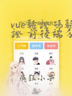vue验证码验证 前后端分离