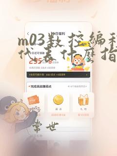 m03数控编程代表什么指令