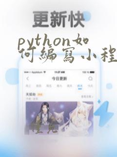 python如何编写小程序