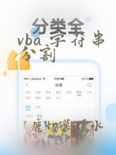 vba 字符串分割