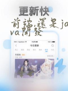前端,还是java开发