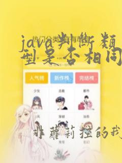 java判断类型是否相同