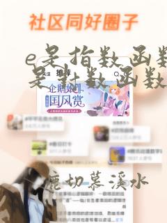 e是指数函数还是对数函数