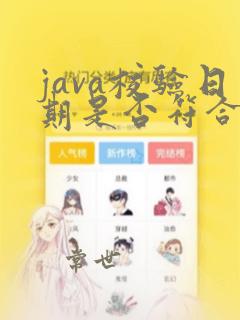 java校验日期是否符合格式