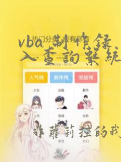 vba 制作录入查询系统