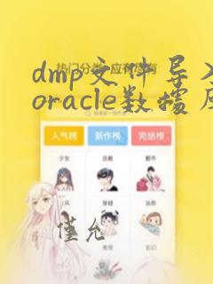dmp文件导入oracle数据库