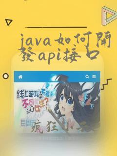 java如何开发api接口